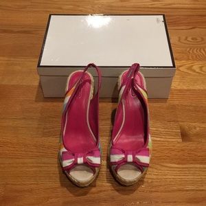 Coach Grace Watercolor Wedges w/ Straw Bottoms